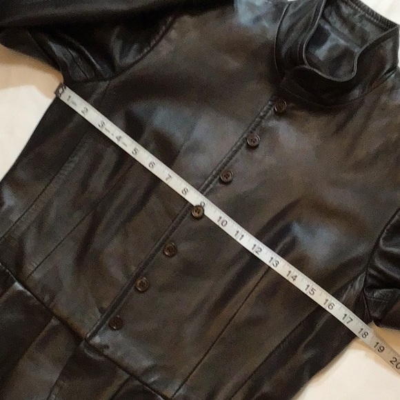 CARINA NEW YORK WOMEN BROWN LONG SLEEVES LEATHER JACKET SZ 6 - Picture 10 of 14